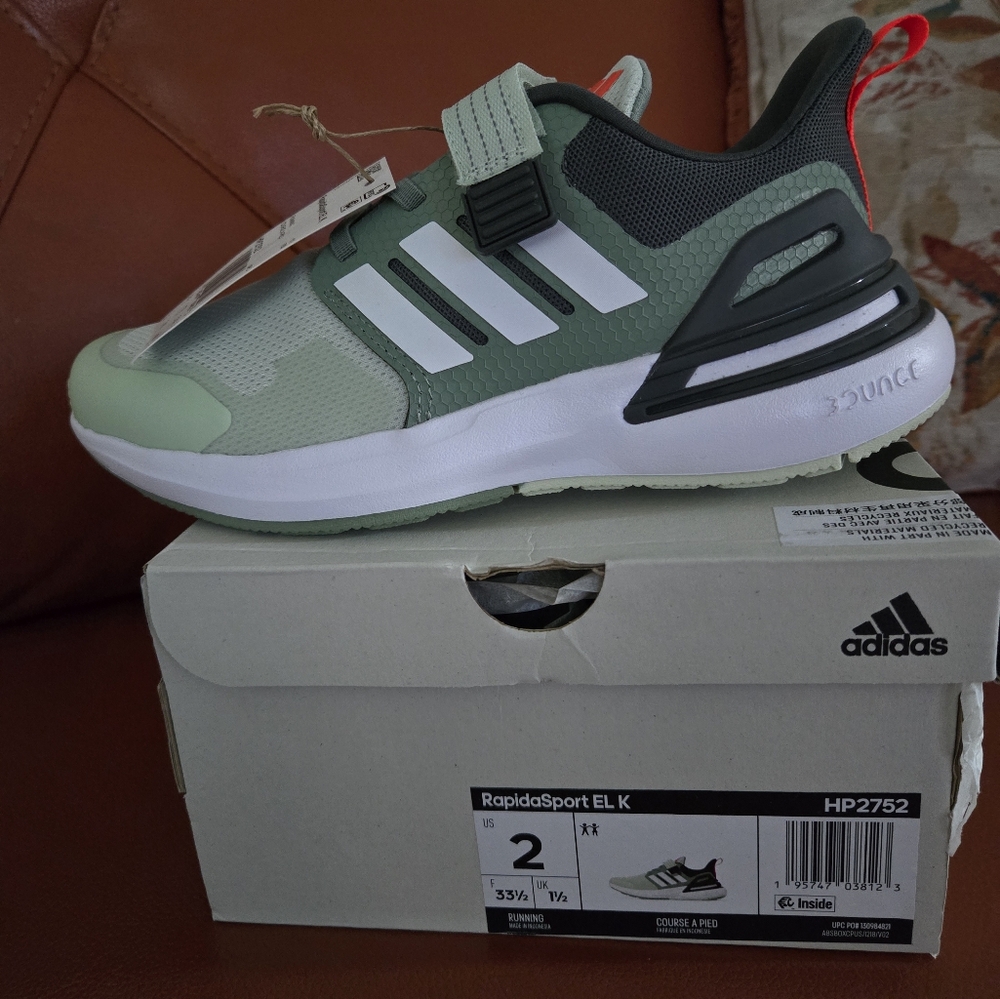 Adidas Kids Rapidarun Shoes - Green and Black